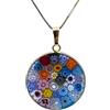 LE GEMME DI VENEZIA Collana Donna Con Pendente Murrina Milefiori Venezia In Vetro Originale Di Murano E Argento 925 Diametro 23 (COLORE 9)