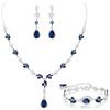 Clearine Set di gioielli da sposa con zirconia cubica a forma di goccia, per damigelle d'onore, balli scolastici, abbigliamento formale