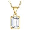 JewelryPalace 1ct Collana Solitario Donna Argento 925 con Creato Moissanite, Collana Ciondolo Pietra a Taglio Smeraldo con Catena Veneziana Maglia 45cm, Collane Pendenti in Tre Ori Set Gioielli Donna