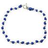 Spadarella Gioielli Spadarella bracciale con sfere in argento 925 di diametro 3 mm e cotone marino colore blu acceso.Lunghezza 17cm.SPBR01