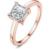 JewelryPalace 1ct Anello Solitario Donna Argento 925 con Creato Moissanite, Diamante Simulato Anelli con Pietra a Taglio Principessa, Semplice Fedine Fidanzamento in Tre Ori Set Gioielli Donna