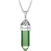 Bestyle Collana Donna Quarzo Pietra Esagonale Cristallo di Nascita Agosto Peridoto Collana Pietre Portafortuna con Nodo Celtico, Collane Lunghe Donna Regolabile, Confezione Regalo