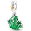 Mon & Sons Catena di sicurezza per compleanno mamma, zampa di cane, lucertola, che si illumina al buio, ciondolo a forma di stella e luna, in argento Sterling 925, compatibile con braccialetti Pandora Moments