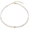 Aleasha Collana di giada bianca 4 mm pietra boho girocollo donna oro collana in acciaio inox gioielli fatti a mano 38 + 6 cm