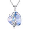 AOBOCO Cuore in argento sterling Ti amo Collana da donna con cristalli, regalo di compleanno per le donne fidanzato (ti amo (Topazio blu simulato))