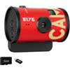 NRVTRE Videocamera fotografica con effetti retrò, Red | Display anteprima, set lettore schede da 32, corpo compatto per i momenti quotidiani del campus