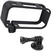 ECMQS Supporto filettato per fotocamera, cornice orizzontale, colore nero | spazio per obiettivo aperto, vano batteria, riprese all'aperto, viaggi vlog, selfie stick