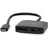 Nedis Adattatore USB-C - USB 3.2 Gen 1 - spina USB-C - presa DisplayPort/uscita HDMI - 8 K @ 30 Hz - 0,20 m - rotondo - nichelato - nero - scatola