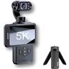 ORDRO Fotocamera tascabile portatile M5, videocamera Vlogging 5K, touch screen rotante da 3,5, telecamera Vlog con stabilizzazione a 3 assi, visione notturna IR/WDR/Face Follow/grandangolo 120°/lunga