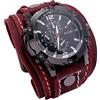 KBOLAE Orologio da polso da uomo, cinturino in pelle, comodo e largo, colore: nero