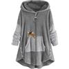 Edelaura Giacca con Cappuccio in Peluche per Donna Invernale Calda Moderna Maglione Lungo con Cerniera e Tasche Giacca Adorabile in Peluche Collo Tondo Maniche Lunghe Casual