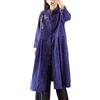 PRINCESS BRIDE Cotone Lino Elegante Ricamo Donna Rana Pulsante Leggero Cardigan Lungo Trench Cappotto Outwears Camicia Sciolta Giacca Taglia Unica, Blu Navy