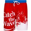 Coca-Cola Pantaloncini da bagno elasticizzati da uomo, colore rosso