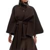 Generisch Poncho donna manica pipistrello giacca caban donna inverno spesso caldo retrò elegante cappotto corto
