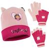 DREAMWORKS GABBY'S DOLLHOUSE Gabby Dollhouse Accessori Invernali Bambina Set, Guanti e Cappello - Regalo Ragazza (Rosa)