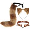 DRESHOW Fox Faux Fur Tail Cat Ears Fascia Halloween Party Costume Neck Chocker Cosplay Set per Adolescenti Adulti