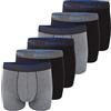 O'Neill Boxer da uomo in tinta unita Sport Boxer M L XL XXL 95% cotone uomo trunk mutandine senza intervento confezione da 6 pezzi nero rosso blu