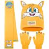 Get Trend SONIC THE HEDGEHOG Set Guanti Cappello e Sciarpa Bambini, 3 Pz Morbido Accessori Invernali Ragazzo, Regalo Gamer