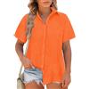 RITERA Top taglie forti da donna a maniche corte con scollo a V tinta unita magliette a coste larghe tuniche causali camicetta estiva tie dye XL-5XL