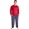 Get Trend Pigiama Uomo Invernale con Maglia Maniche Lunghe e Pantaloni a Quadri, Abbigliamento da Casa Inverno, Regalo Uomo