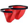 sesto senso Slip Uomo Cotone 2 Pacchi Sexy Mutande Comodo Biancheria Intima di Base Tanga L 2 Rosso