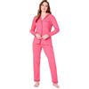 CityComfort Pigiama Donna - Pigiama Lungo Maglia con Bottoni a Maniche Lunghe S-XL - Pigiama Due Pezzi in Cotone Invernale Autunnale (Rosa, XL)