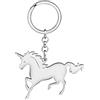 LONYOO Cavallo Unicorno Portachiavi in Acciaio Inox Unicorno Portachiavi Regali Donna Ragazze Auto Chiave Borsa Charms (Argento Placcato 193)