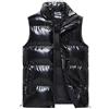 ZDJSWJ Gilet in piumino esterno lucido e caldo per uomo Tempo libero lavoro Sport viaggio all'aperto gilet Giacca senza maniche con colletto alto con cerniera