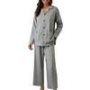 Uwdiohq In Cotone Taglie Forti per Abbigliamento da Casa Ampio Donna Vestiti Natale Famiglia 3 Persone Pigiama con Bottoni Aperto Davanti Estivo Lungo Leggero Set