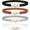 WERFORU - Cintura elastica da donna per vestiti, stile retrò, elasticizzata, cintura sottile con fibbia, 4 pezzi