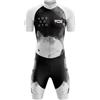VOXCAUTQ Tuta da Triathlon a Maniche Corte da Uomo,Maglia da ciclismo da uomo manica corta Estivo Set,Body Ciclismo Uomo with Gel Pad per Nuoto/Corsa/Ciclismo