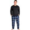 Get Trend Pigiama Uomo Invernale con Maglia Maniche Lunghe e Pantaloni a Quadri, Abbigliamento da Casa Inverno, Regalo Uomo