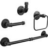 Jeasor Kit di 4 anelli per asciugamani da bagno con tubo industriale, kit di accessori per montaggio a parete fai da te, include gancio per accappatoio, barra portasciugamani da 45 cm e anello per