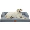 Casa Paw Cuccia ortopedica per cani di taglia extra grande, impermeabile, XL, in memory foam, confortevole, con copertura rimovibile e lavabile, fondo antiscivolo (XL, grigio)