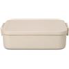 Brabantia Make & Take Portavivande (1,1L), Portapranzo con coperchio in plastica con clip, Porta pranzo lavabile in lavastoviglie, Soft Beige, 20 x 13,5 x 5,5 cm