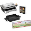 Tefal OptiGrill GC774D.TK - Griglia a contatto, 4 in 1, per barbecue, forno, pasto completo, 9 programmi automatici, incluso vassoio cottura e gioco Tipp-Kick, colore: Argento