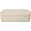 Brabantia Make & Take Portavivande (2L), Portapranzo con coperchio in plastica con clip, Porta pranzo lavabile in lavastoviglie, Soft Beige, 25,5 x 16,7 x 6,2 cm