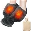 HOSPAOP Scaldapiedi senza corrente, 2 l, per borsa dell'acqua calda, super morbidi e caldi, 2 in 1, per donne e uomini, scaldapiedi per piedi freddi in inverno, custodia in peluche rimovibile, ideale per