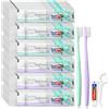 Lomgwumy Set di spazzolini da denti usa e getta, dentifricio, spazzolino da denti e dentifricio, con plettri per filo interdentale, confezionato singolarmente, 2 colori, adatto per hotel, casa, viaggi (50)