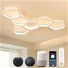 Kuwork Plafoniera LED Soffitto Intelligente Matter 90cm 58W | Compatibile Alexa HomeKit Google,Dimmerabile 3000K-6500K,Telecomando Incluso,Per Soggiorno Camera Cucina