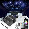 CHINLY 12W Meteora cielo stellato fibra ottica, RGBW Controllo APP Bluetooth & Telecomando, Attivazione Musicale, 550pcs*0,75mm*4m Kit Luci Fibra Ottica Soffitto per Auto/Cinema/Casa