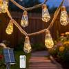 Pavlleen Catena Luminosa Esterno Solare,Impermeabile Lucine Esterno Energia di Corda | 8M,con Telecomando e 16 Stringa di Luci Solari,8 Modalità,per Matrimoni Patii Balcone Alberi,Bianco Caldo