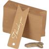 PTJJXA 100 Pcs Bigliettini Bomboniere, 7x2cm, Etichette Regalo Piccole con 20m Corda, Etichette Carta Kraft Personalizzabili, Cartellini Prezzi, Cartoncini Bomboniere Feste Compleanno, 300gsm (Marrone)