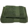 Jolie Firenze BIBIHOME Set asciugamano viso ed asciugamano ospite in spugna di puro cotone pettinato (550 gr./mq.) tinta unita (VERDE INGLESE)