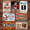 WANDGU Targhe Metalliche Retrò per Garage: Set di 7 Targhe in Metallo, Targa in Lamiera per Officina, 20 x 30 CM Design Vintage Nostalgico Auto D'Epoca Targa Metallica per Decorazione Murale