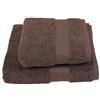 Jolie Firenze BIBIHOME Set asciugamano viso ed asciugamano ospite in spugna di puro cotone pettinato (550 gr./mq.) tinta unita (FANGO)