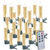 Lunartec candele di natale led: LED albero di Natale candele, color oro, Set da 20, Controllo tramite telecomando IR (senza fili, lampeggianti, albero)