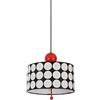 Generic Minimalista retrò francese - Lampada a sospensione, illuminazione a soffitto in ferro battuto a vite, lampada a sospensione in vetro, lampadario rosso nero bianco, luci sospese