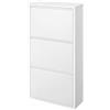 Arreditaly Scarpiera Slim In Metallo 3 Ante A Ribalta Ultra Sottile Salvaspazio Mobile Portascarpe Moderno Ingresso Camera Corridoio 104 x 50 x 15 Cm (Bianco)