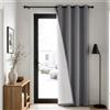 MIULEE Tenda Termica Isolante Freddo e Caldo, Tende Doppio Strato con Anelli Tende Termiche Isolanti per Interni, Grigio Argento Tenda per Porta Inverno Termica, 1 Pezzo 100L X 200A CM